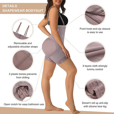 FeelinGirl Miederhose Stark Formend Hohe Taille Shaping Hose Bauchweg für Damen Fajas mit Abnehmbare