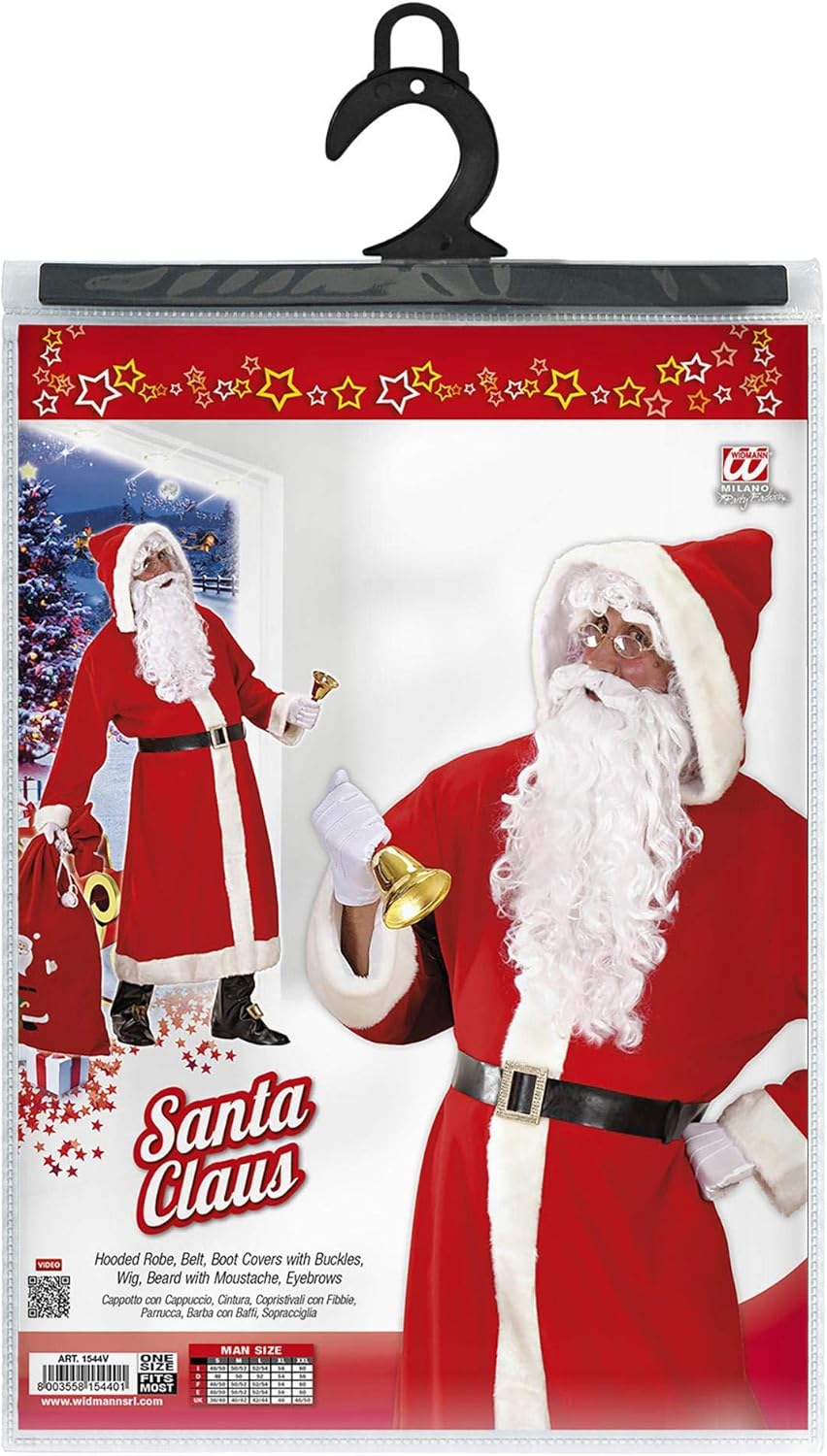 Deluxe Weihnachtsmann Mantel + Bart + Perücke