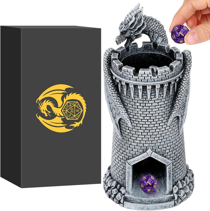 Dragon Climb Castle Würfelturm aus Kunstharz, Geschenkset mit Box