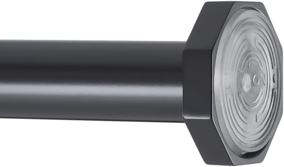 Ivilon Spannvorhangstange – Sechseckige Federspannstange für Fenster oder Dusche, 61 bis 91 cm, Schw