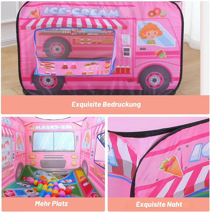 Faltbares Pop-up-Zelt für Kinder, atmungsaktiver Eiswagen mit hoher Dichte, grosses Spielzelt 44 x 3