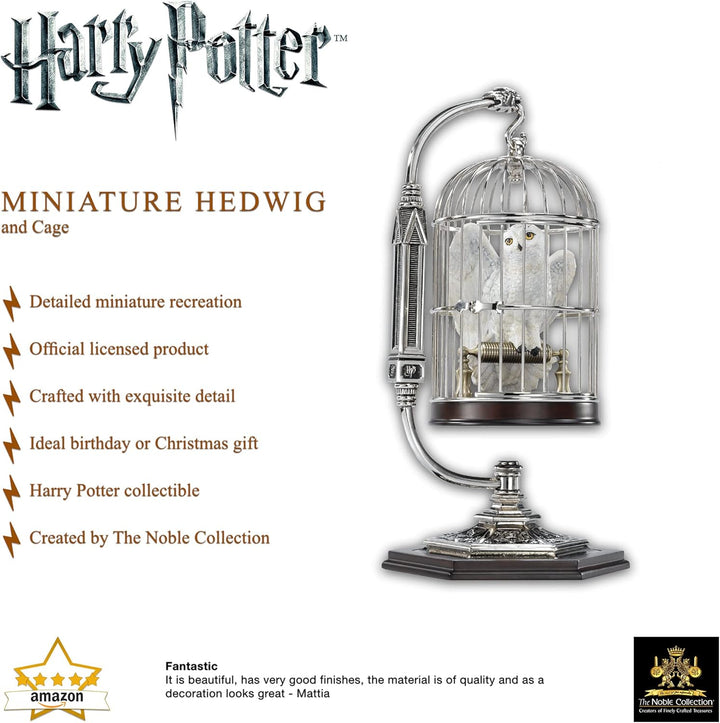 The Noble Collection Miniature Hedwig In Cage
