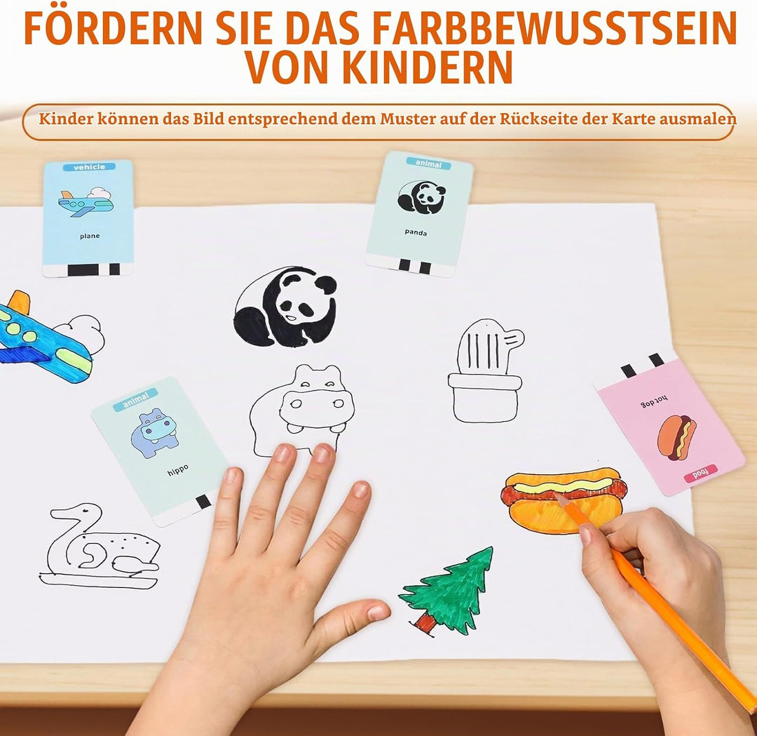 Malroboter für Kinder, Zeichenroboter Kinder mit Sprachanleitung, 100 Karten &amp; 14 Stift, Mal-Roboter