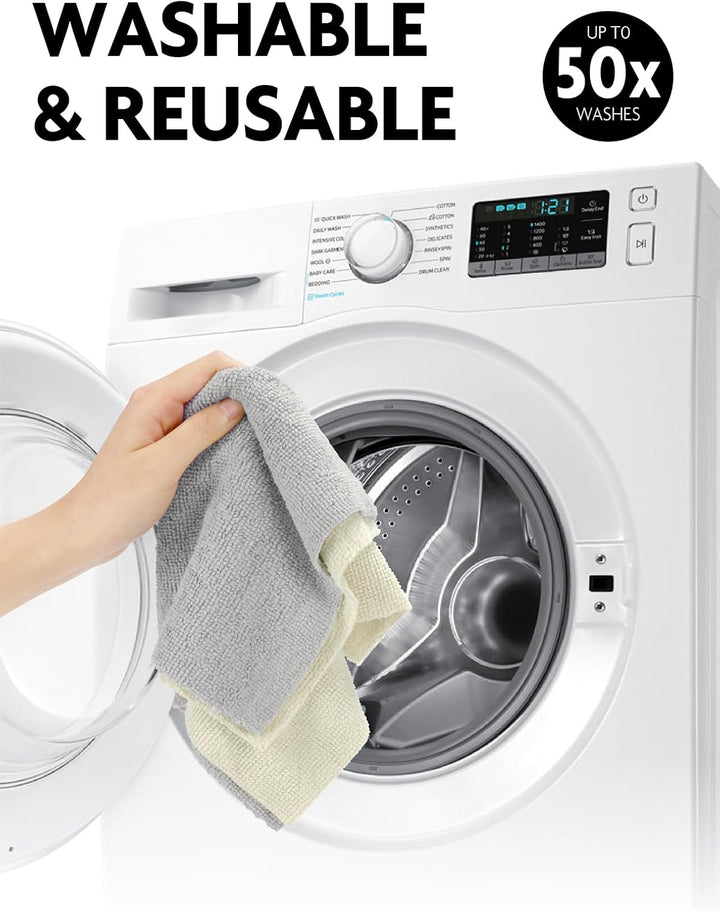 Fantasticlean Mikrofaser Reinigungstücher, 75 Stück pro Rolle Abreissbare Putztücher, Wiederverwendb