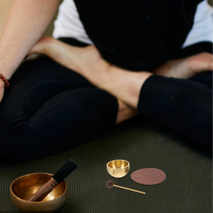 TOPBATHY Mini Klangschalen für Meditation und Herzchakra Balance Handgefertigt Tragbar mit Klöppel H