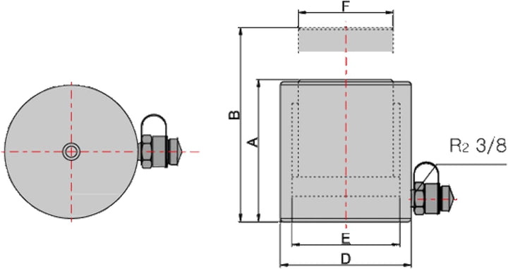 HYDRAFORE Einzelwirkender Hydraulikzylinder (10 Ton 100 mm)