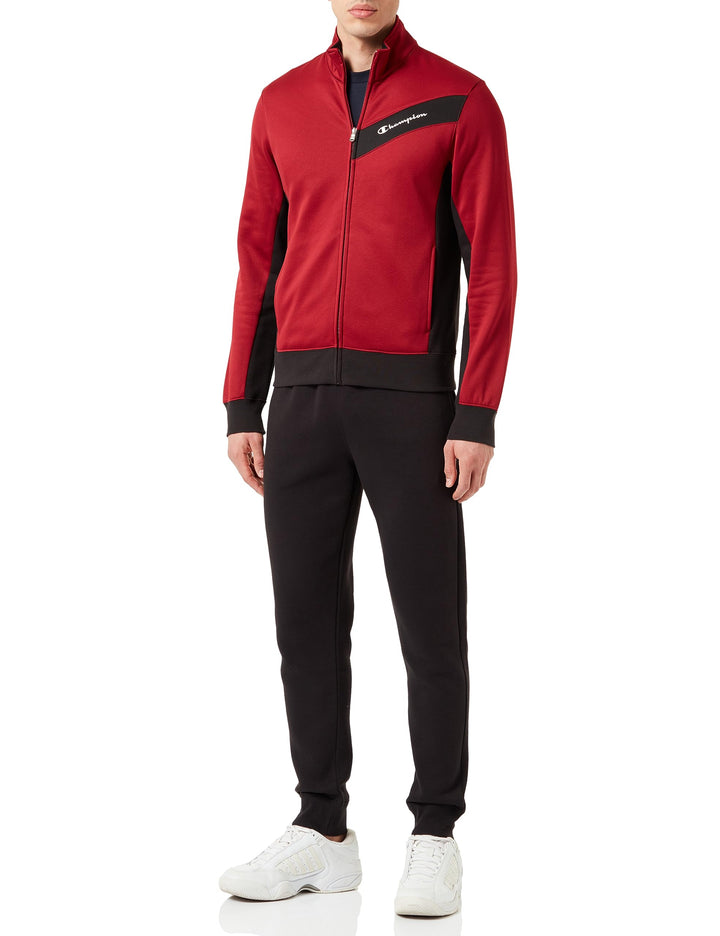 Champion Herren Legacy Sweatsuits Storm Fleece Full Zip Sportanzug S Rosso Scuro TRD/Nero, S Rosso S