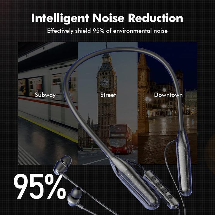 LAMA Bluetooth 5.3 Kopfhörer Sport Ohrhörer 120 Std. Spielzeit Noise Cancelling IPX6 Wasserdicht Kab
