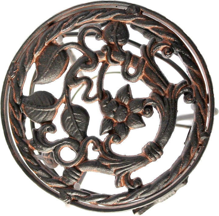 DanDiBo Blumenhocker Metall Schwarz Rund Höhe 52 cm Blumenständer 18215 Blumensäule Antik Pflanzenst