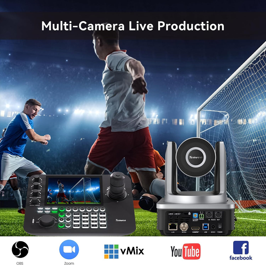 Tenveo PTZ-Kamera mit NDI, AI-Auto-Tracking, 30-Fach optischem Zoom, 3G-SDI, USB 3.0, HDMI, LAN, PoE