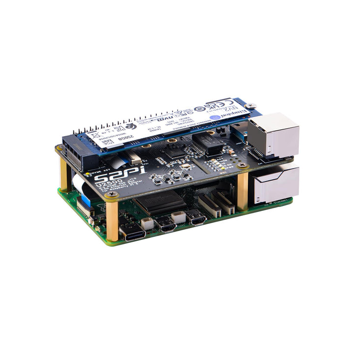 GeeekPi W01 U2500 USB 2.5G Ethernet M.2 NVMe M-Key SSD Shield für Raspberry Pi 5, M.2 PCIe auf NVMe
