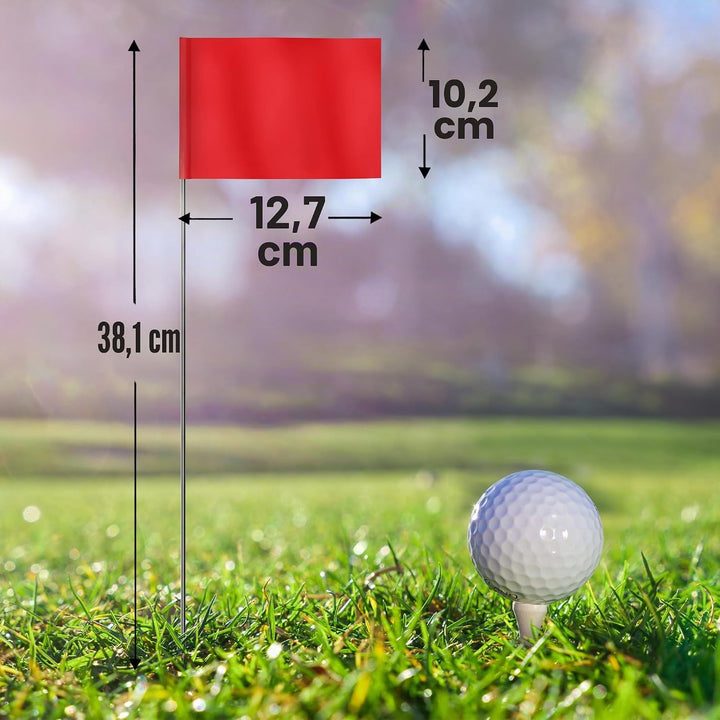 Anley Stake Flags – 10 x 13 cm Vinyl-Markierungsfahnen mit 38,1 cm Stahlstange – Landschaftsbau, unt