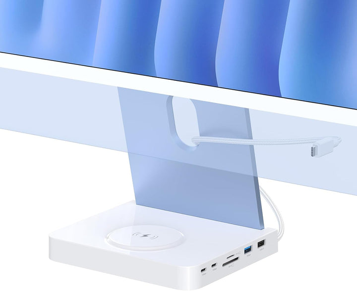 USB C Hub für iMac 61.0 cm 2021/2023/2024, 10Gbps USB-C*2 &amp; USB-A, SD/TF Reader, 15W Wireless Charge