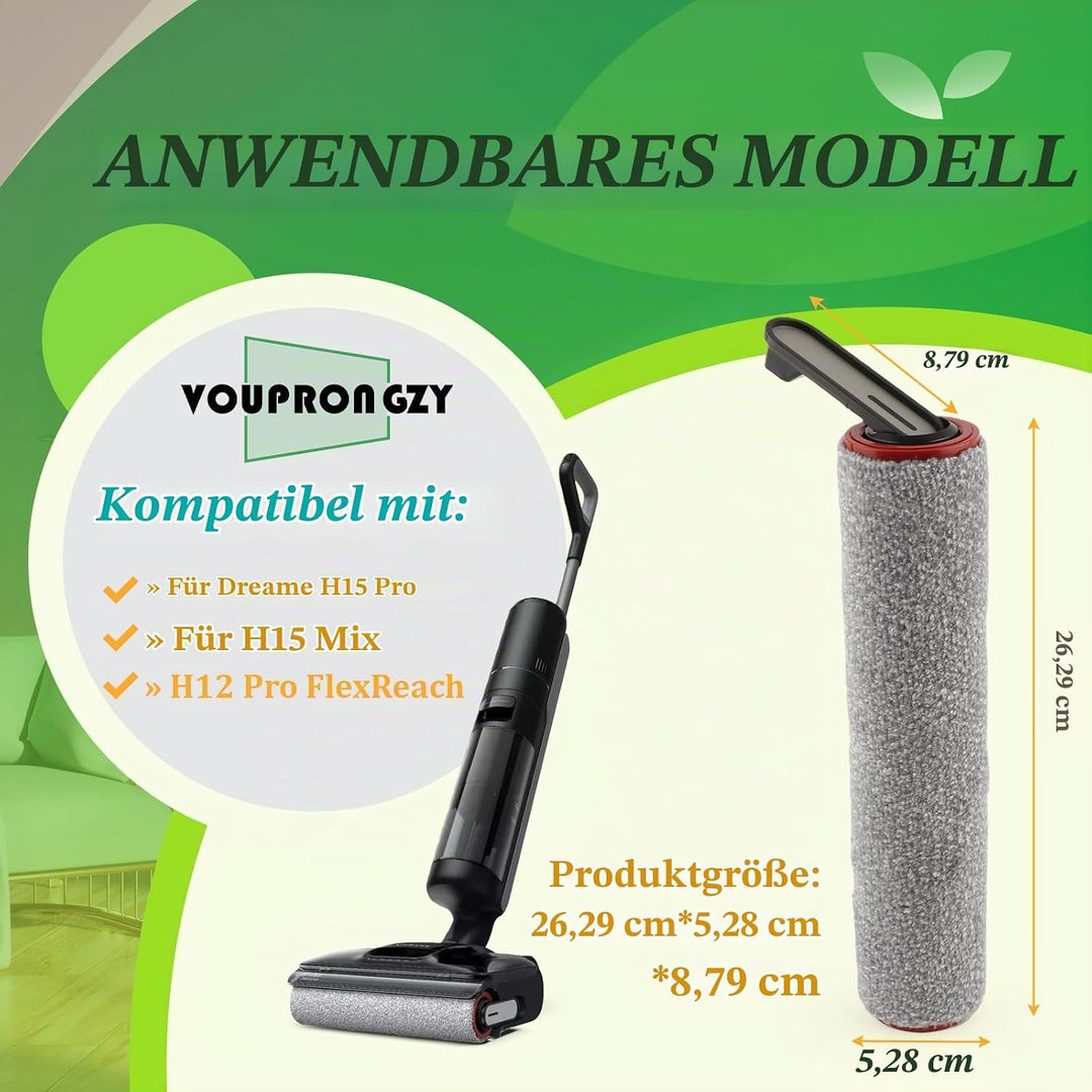 2 Bürstenrollen 4 Filter Ersatzteile für Dreame H15 Pro / H15 Mix / H12 Pro FlexReach Bürstenrollen/