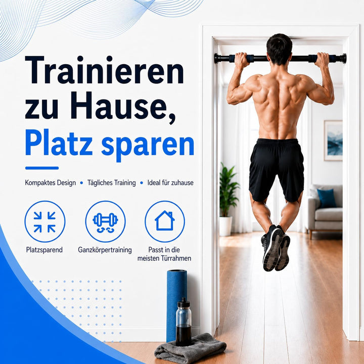 Klimmzugstange Türrahmen 63–100 cm verstellbar, Pull Up Bar ohne Bohren, Türreck Klemmstange bis 150
