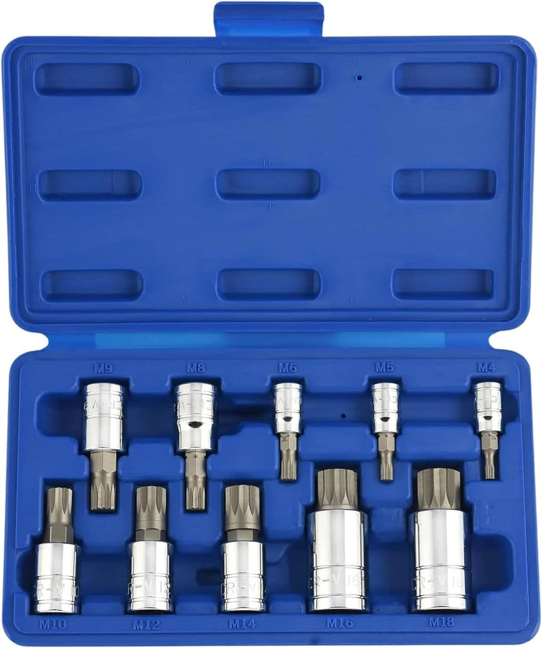 Neiko® 10056 A XZN dreifache quadratisch Bit Stecknuss Vielzahn Set, S2-Stahl | 10-teilig
