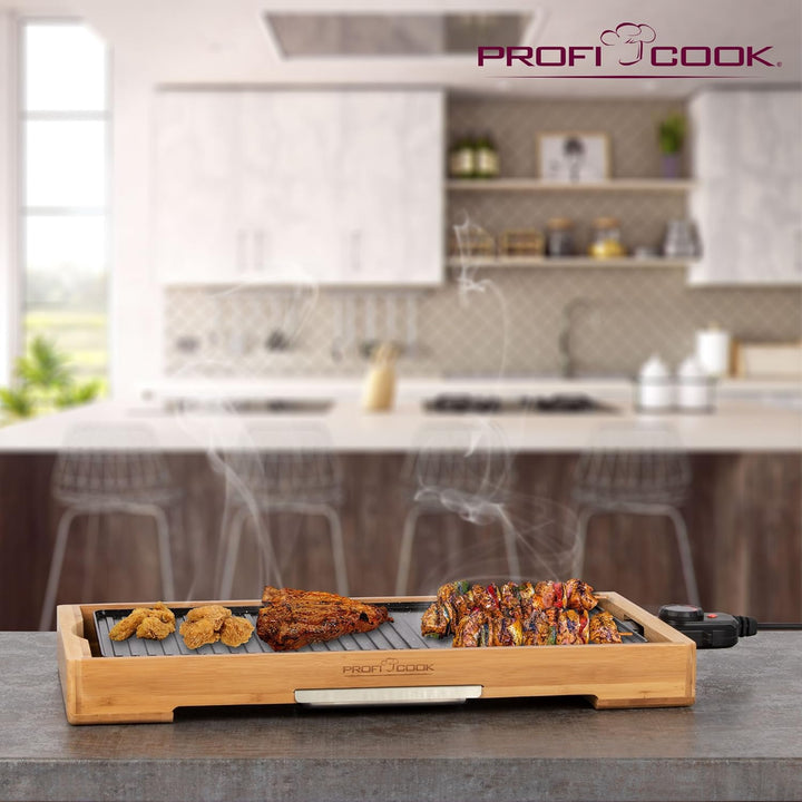 Profi Cook PC-TYG 1143 Teppanyaki-Grill, kratzfeste Keramikbeschichtung, grosse Grillfläche, stufenl