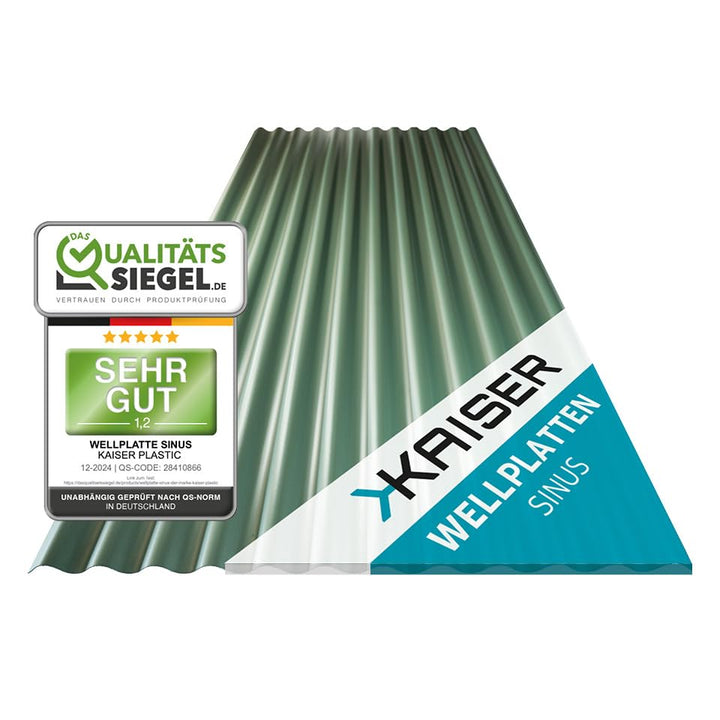 KAISER plastic® Wellplatten grün | Wellplatten Dach, Welldach Kunststoff | Dachplatten wetterfest |