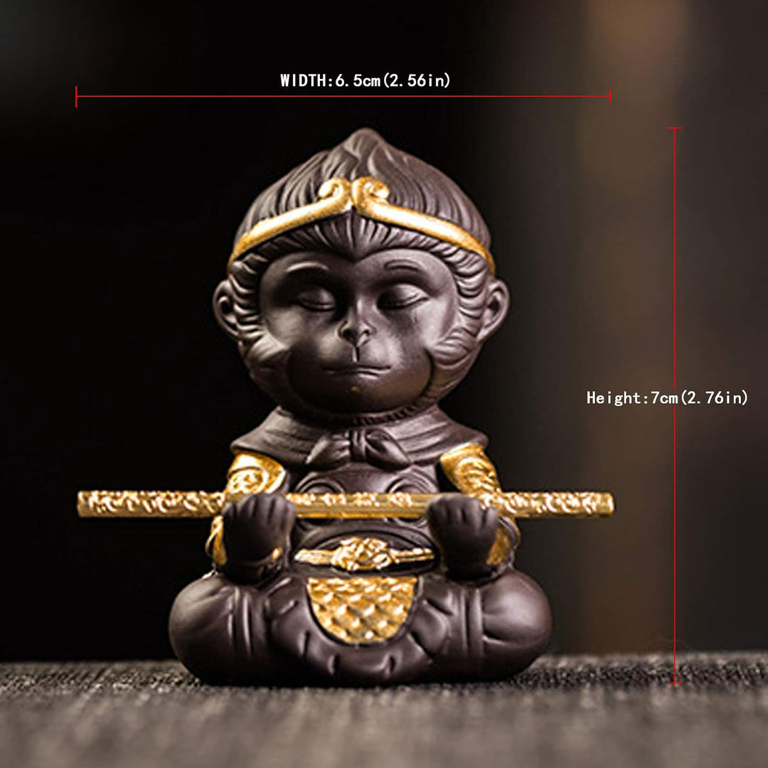 Chinesisches lila Ton Kung Fu Tee Haustier Set Monkey King TeaPet für Zuhause Teetablett Dekoration,