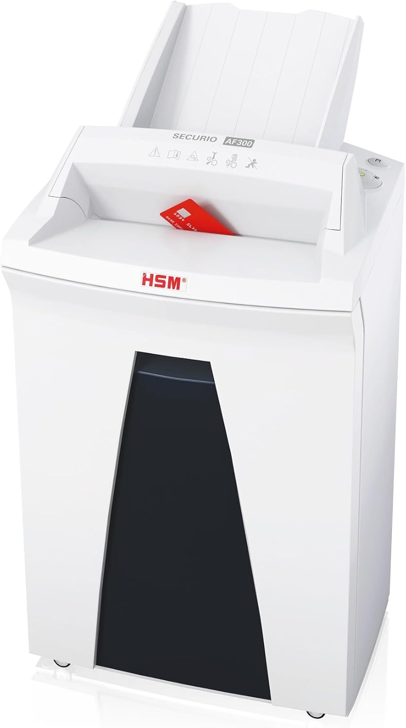 HSM SECURIO AF300 Aktenvernichter, Partikelschnitt P4, 300 Blatt, 35L Fassungsvermögen, DSGVO-konfor