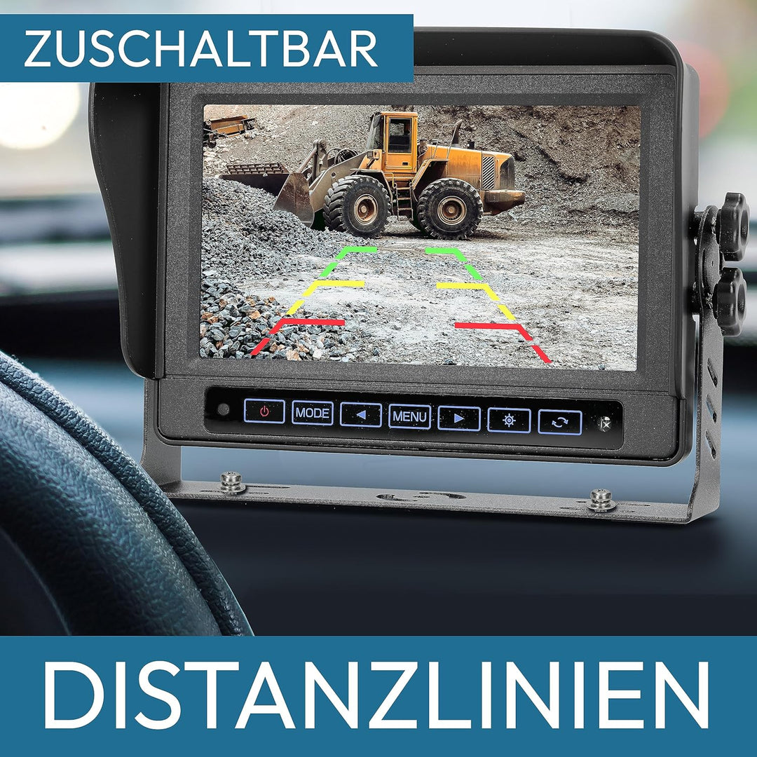 VSG24 Rückfahrkamera 7" Transporter-Set Transit inkl. Kamera, IP54 Spritzwassergeschützter Monitor,