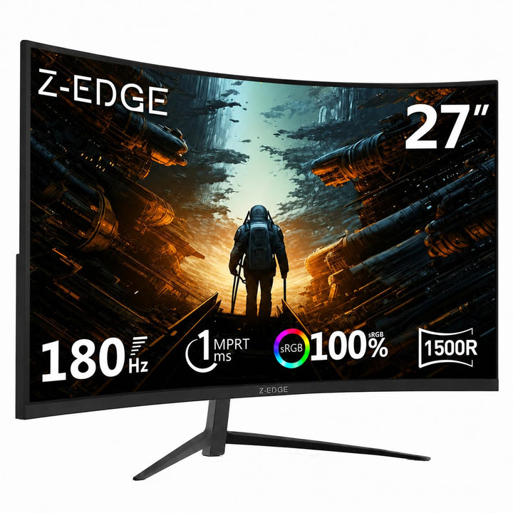 Z-Edge 27 Zoll Curved Gaming Monitor 200Hz/165Hz(DP) 144Hz(HDMI) 1ms MPRT, Full HD 1500R Curved Disp