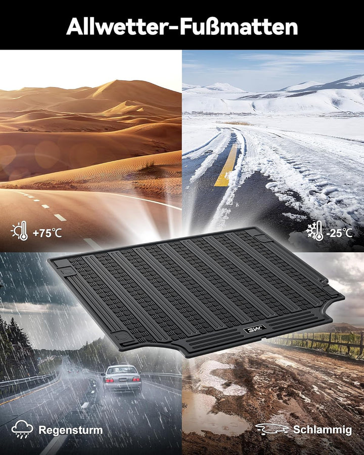 3W Kompatibel mit Land Rover Defender 110 2020-2023, TPE Allwetter-Massanfertigung Kofferraummatte W