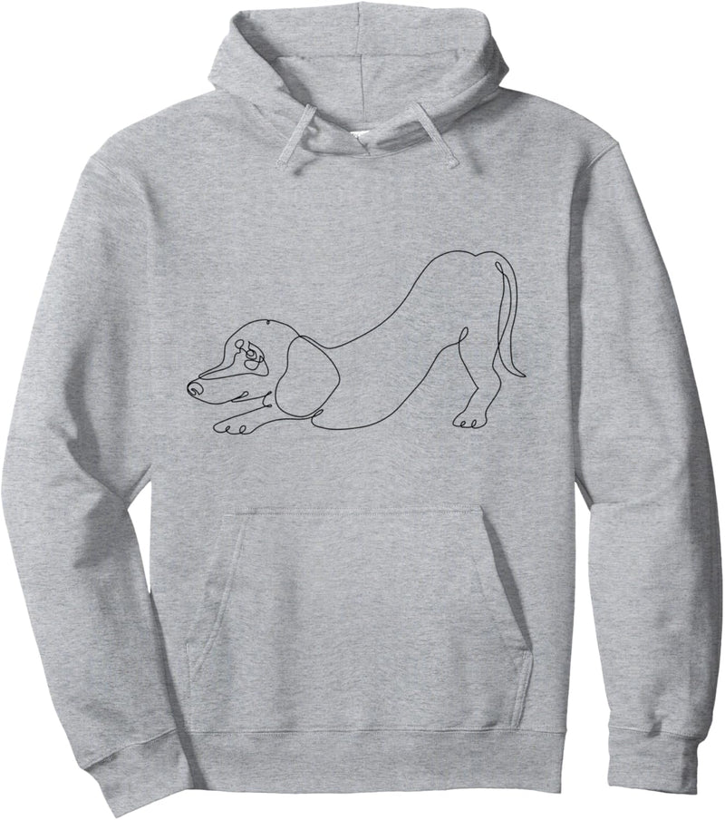 One line Dachshund Downward Dog Pullover Hoodie