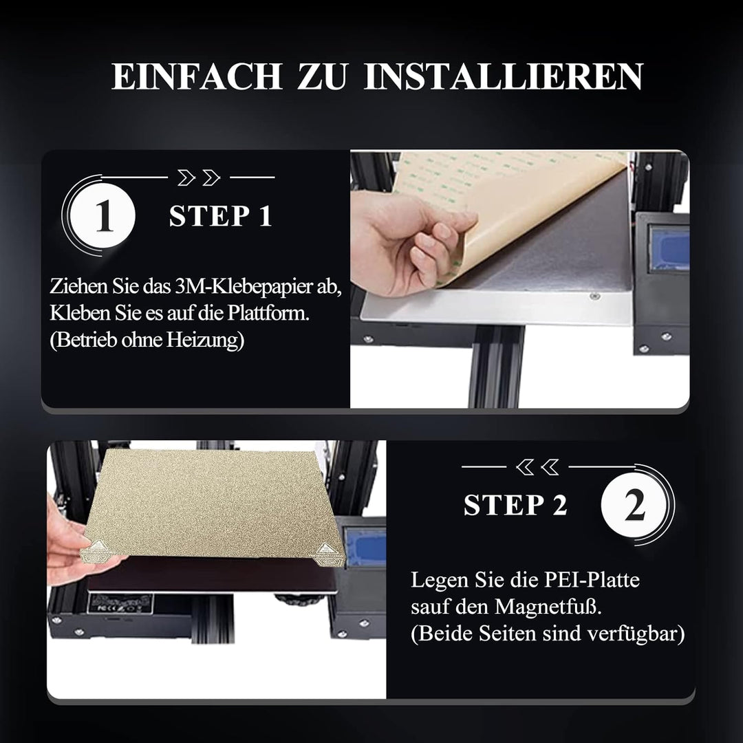 YOOPAI Doppelseitig Texturiert PEI Druckplatte 235x235mm, Magnetisch Spring Steel Druckbett für Crea