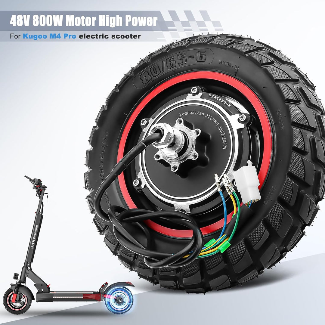 E Scooter Motor 48V 800W für Kugoo M4 PRO Hinterrad Motor, 800W Motor mit Reifen Schlauch 80/65-6, H