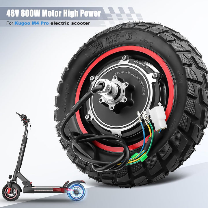 E Scooter Motor 48V 800W für Kugoo M4 PRO Hinterrad Motor, 800W Motor mit Reifen Schlauch 80/65-6, H