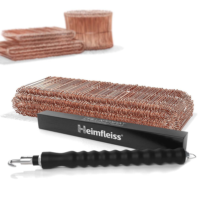 Heimfleiss® Drillapparat Driller + verkupfertem Rödeldraht 1,0 x 100-160 mm (500 Stk.) - hochwertige