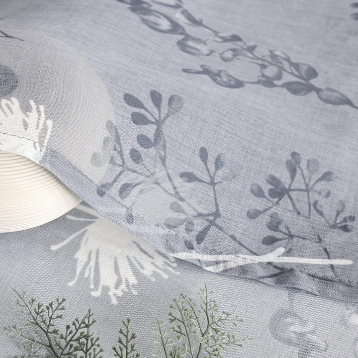 Delien Raffrollo Leinenoptik Transparente Rollos Landhaus Küche Gardine Modern Raffgardine mit Blume