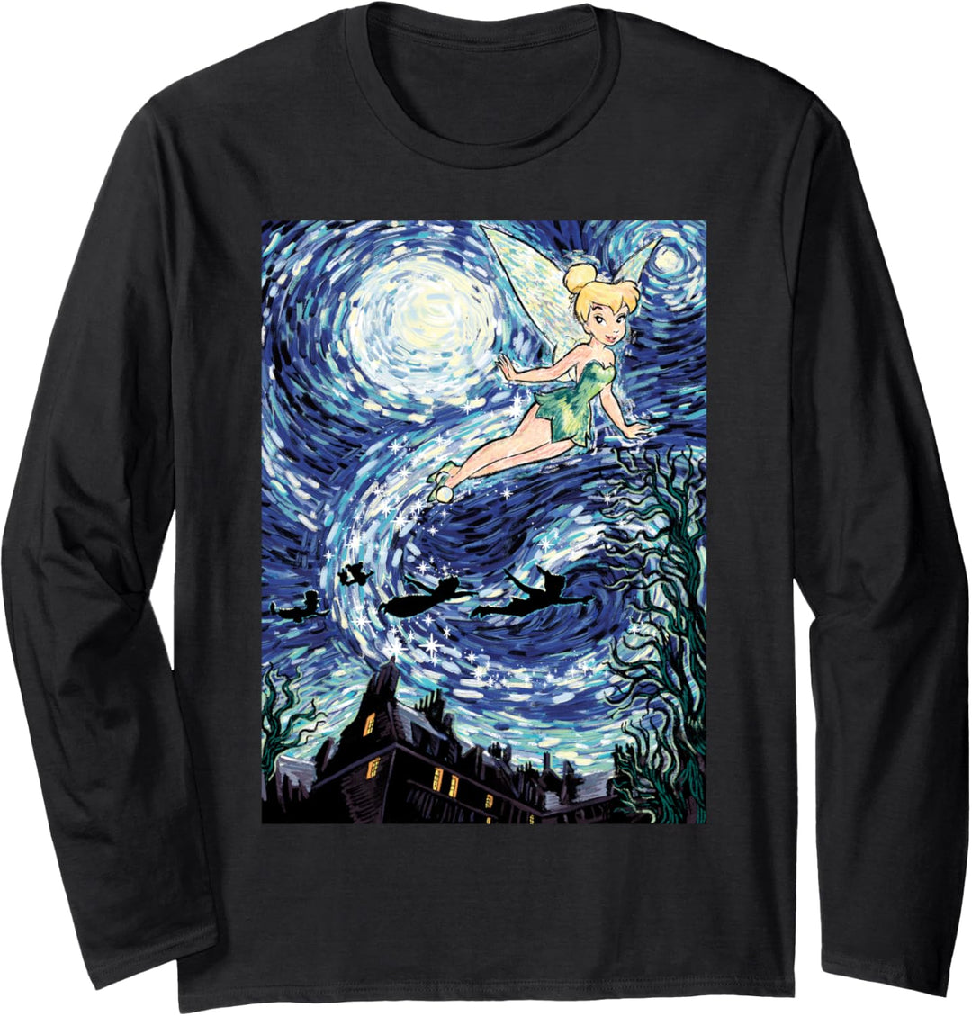 Disney Peter Pan Tinker Bell Starry Night Portrait Langarmshirt