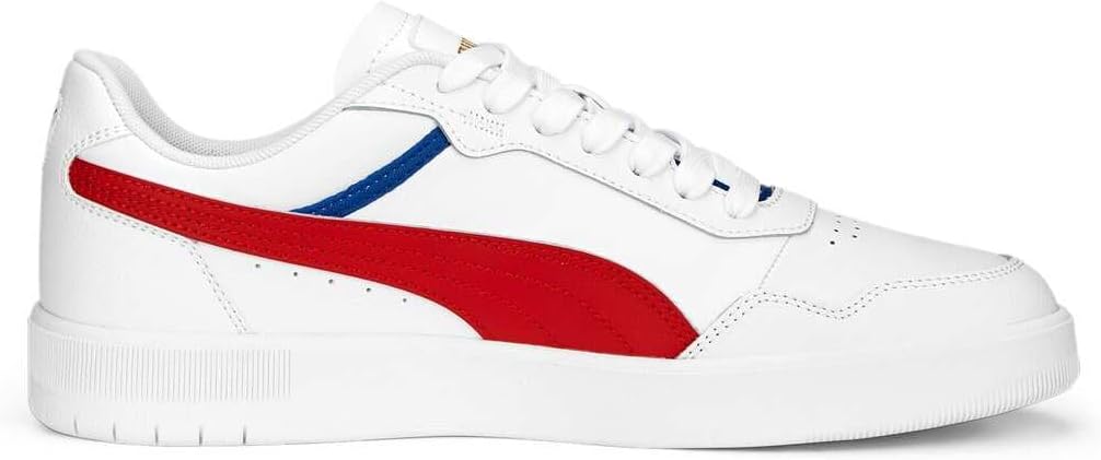 PUMA Herren Court Ultra Sneaker 40 EU Puma White For All Time Red Puma Gold, 40 EU Puma White For Al