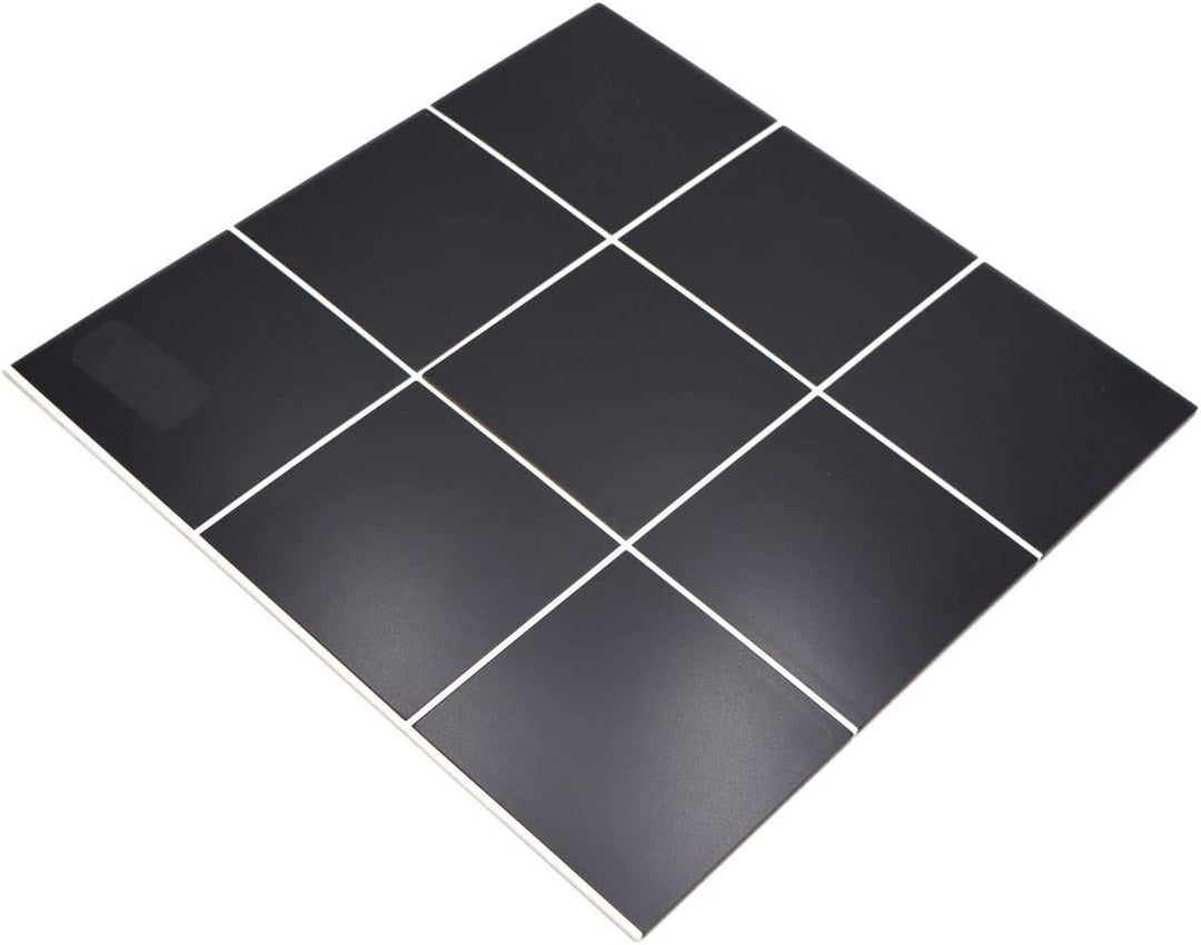 Mosaikmatte selbstklebend Metall schwarze Fliesenoptik mit weisser Fuge Küchenrückwand | 10 Mosaikma