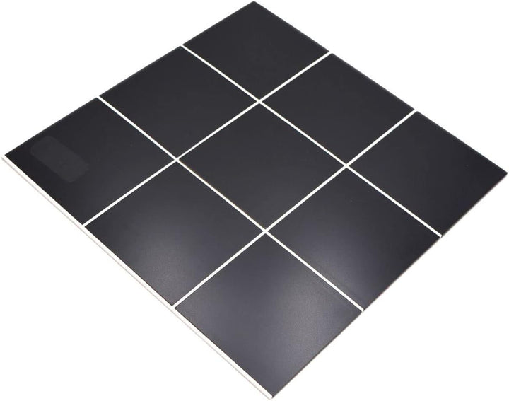 Mosaikmatte selbstklebend Metall schwarze Fliesenoptik mit weisser Fuge Küchenrückwand | 10 Mosaikma