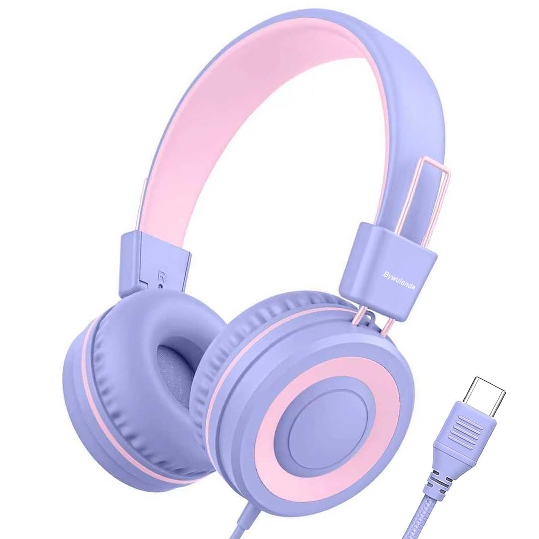 Upgrade USB Typ C Kinder Kopfhörer für die Schule, 94 dB sichere Lautstärke begrenzt, HD-Stereo-Soun