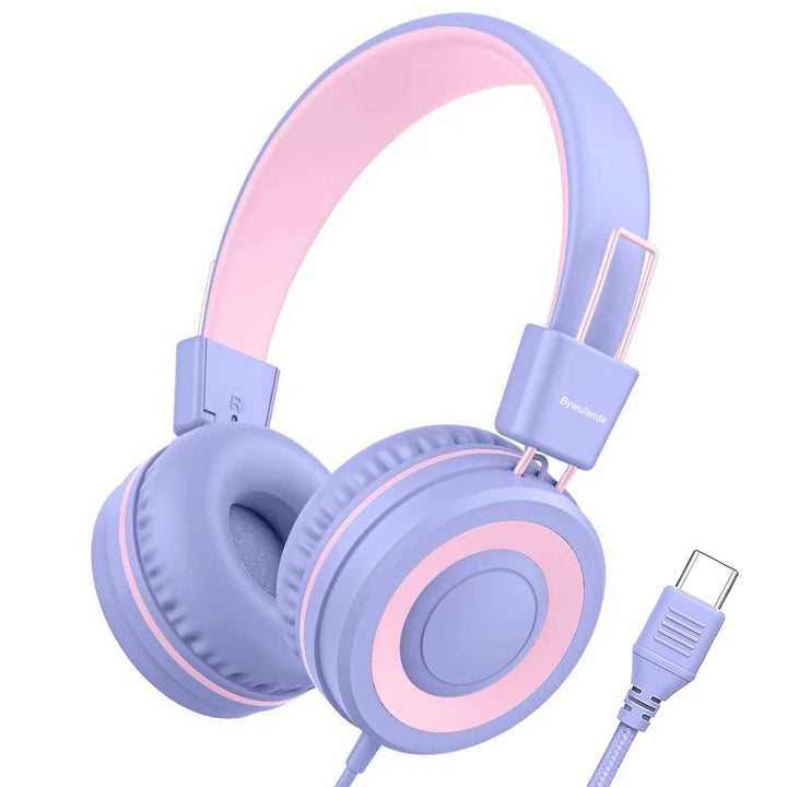 Upgrade USB Typ C Kinder Kopfhörer für die Schule, 94 dB sichere Lautstärke begrenzt, HD-Stereo-Soun
