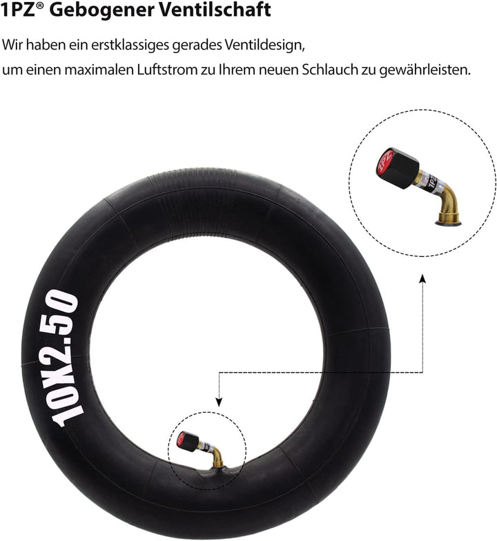 1PZ SE5-H4V 10x2.5 Schlauch mit Winkelventil 45° Ersatz für 10 Zoll Smart Self Balancing Elektroroll
