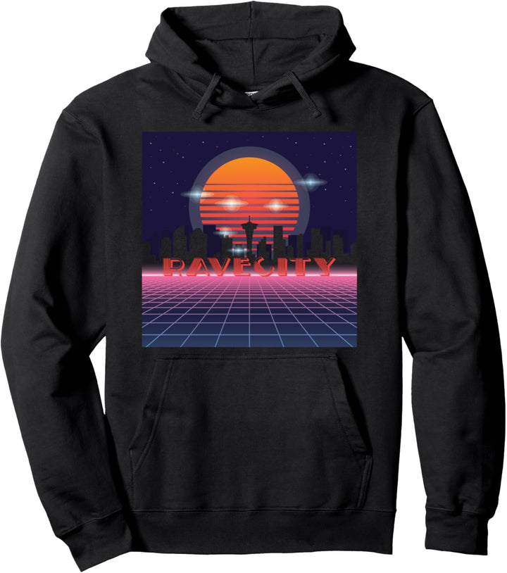 Rave City Raver Techno DJ Musik Trance EDM Musikparty Pullover Hoodie