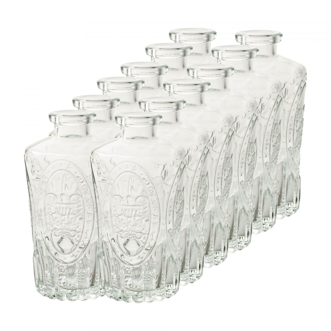 12 x Vasen Dana im Vintage-Look mit toller Glasmusterung H 12 cm - Glasvasen - Blumenvase - Tischvas