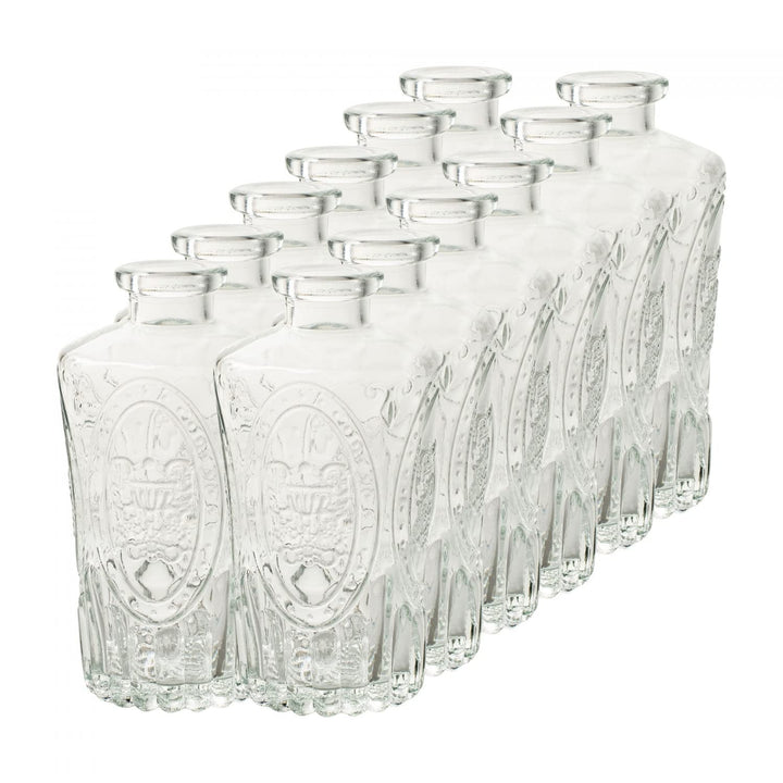 12 x Vasen Dana im Vintage-Look mit toller Glasmusterung H 12 cm - Glasvasen - Blumenvase - Tischvas