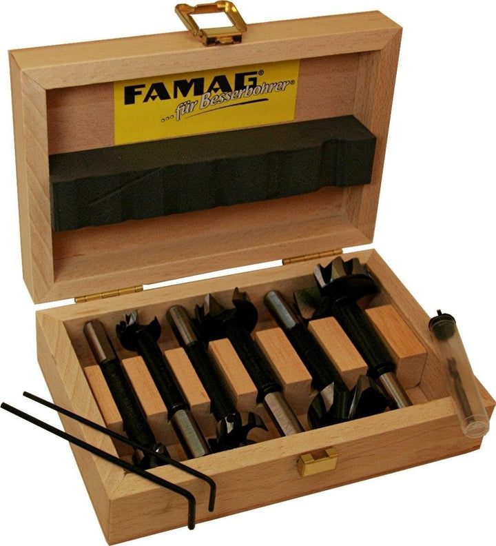 FAMAG Bormax 2.0 prima Staketenbohrersatz 5-teilig WS D=15,20,25,30,35mm im Holzkasten Satz 5tlg. D=