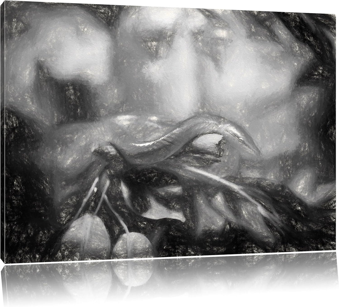 Pixxprint Raue grüne Schlange Kunst als Leinwandbild/Grösse: 100x70 cm/Wandbild/Kunstdruck/fertig be