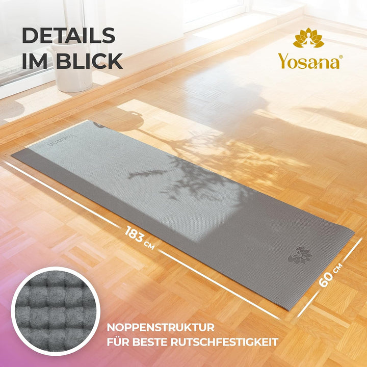 Yogamatte inkl. Tragetasche &amp; Video Kurs I Yoga Matte rutschfest I weiche Gymnastikmatte I Sportmatt