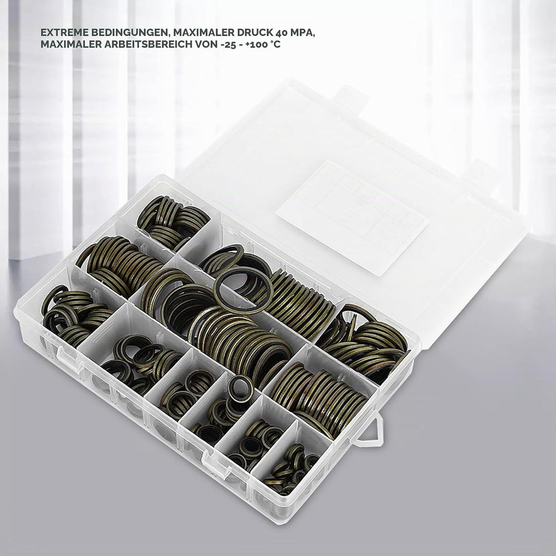 240pcs Dichtring Kupfer Unterlegscheiben gummidichtung Ölring Ablassschraube Dichtung Kombination Bo