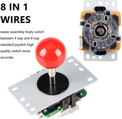 EG STARTS Arcade Schrank Teile 2x 8-Wege-Joystick + 16x LED beleuchtet Push Button + 2 Spieler + Mün