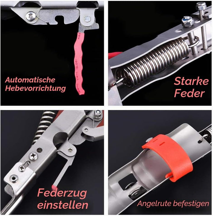 2-Packungen Automatische Feder Angelrutenhalter Edelstahl Schwerlast 360° Einstellbare Angelrute Rac