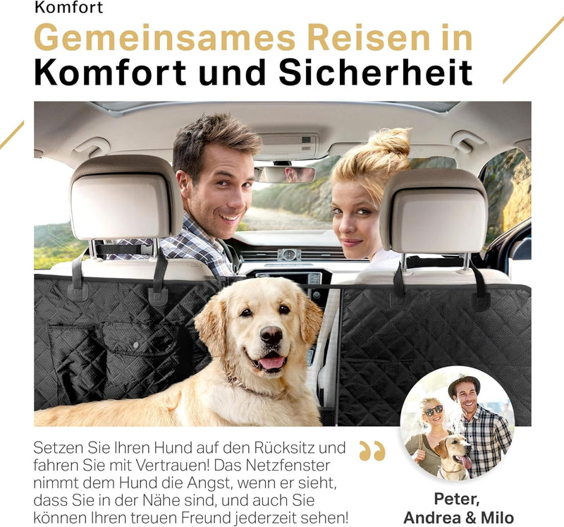 PETPROVED Hundedecke Auto Rückbank Autodecke Autoschondecke Hund Rücksitz Autoschutzdecke Rückbanksc